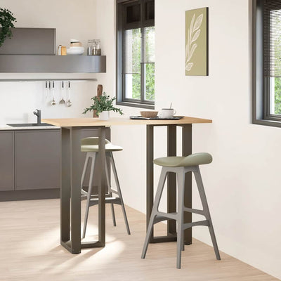 barbordsben T-formet 2 stk. sort 40x35x(110-111) cm stål