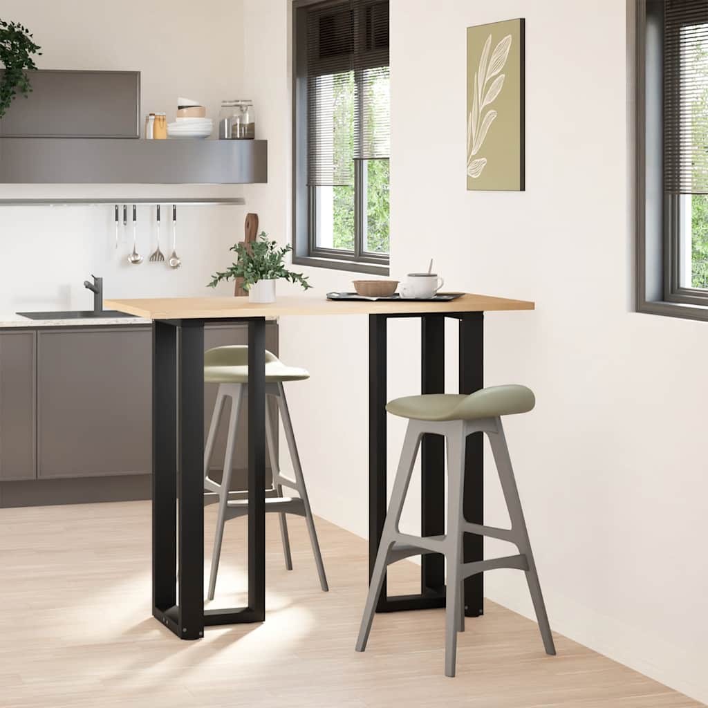 barbordsben T-formet 2 stk. sort 50x35x(110-111) cm stål
