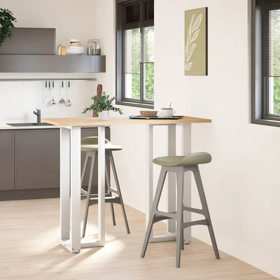 barbordsben T-formet 2 stk. hvid 50x35x(110-111) cm stål