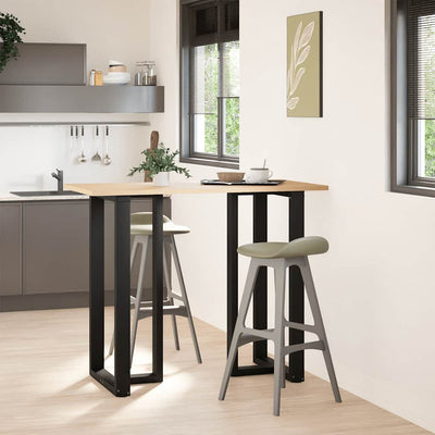 barbordsben T-formet 2 stk. sort 60x35x(110-111) cm stål