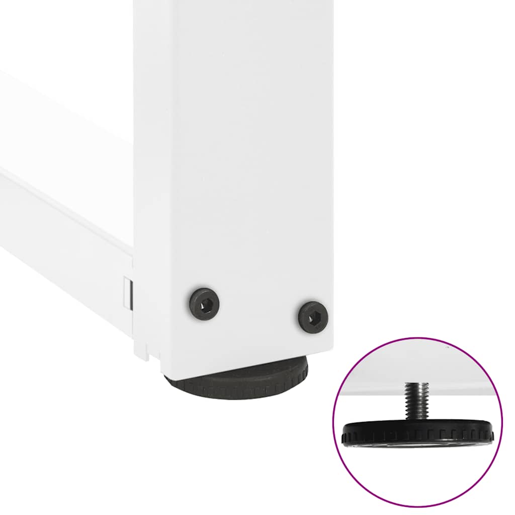 barbordsben T-formet 2 stk. hvid 60x35x(110-111) cm stål