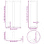 barbordsben T-formet 2 stk. hvid 60x35x(110-111) cm stål