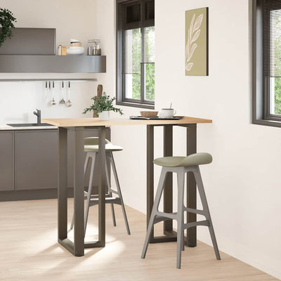 barbordsben T-formet 2 stk. sort 60x35x(110-111) cm stål