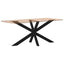 spisebordben edderkopformet sort 150x78x(72-73) cm stål