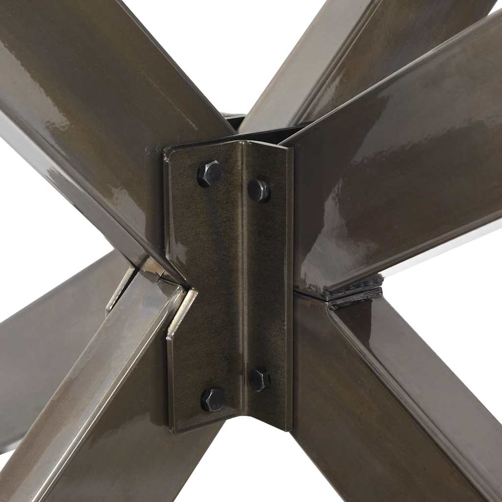 spisebordben edderkopformet sort 150x78x(72-73) cm stål