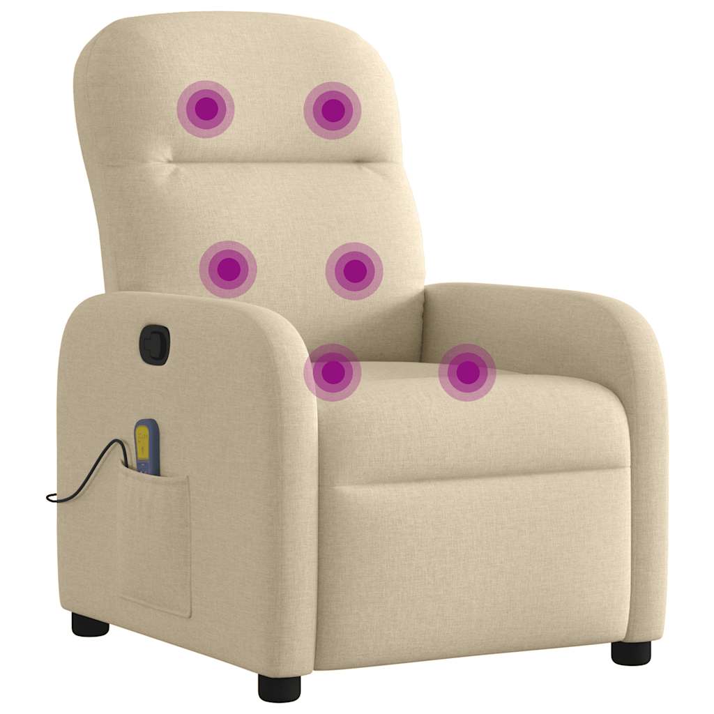 massagestol stof cremefarvet