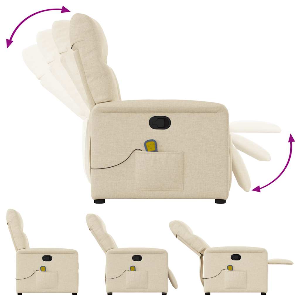 massagestol stof cremefarvet