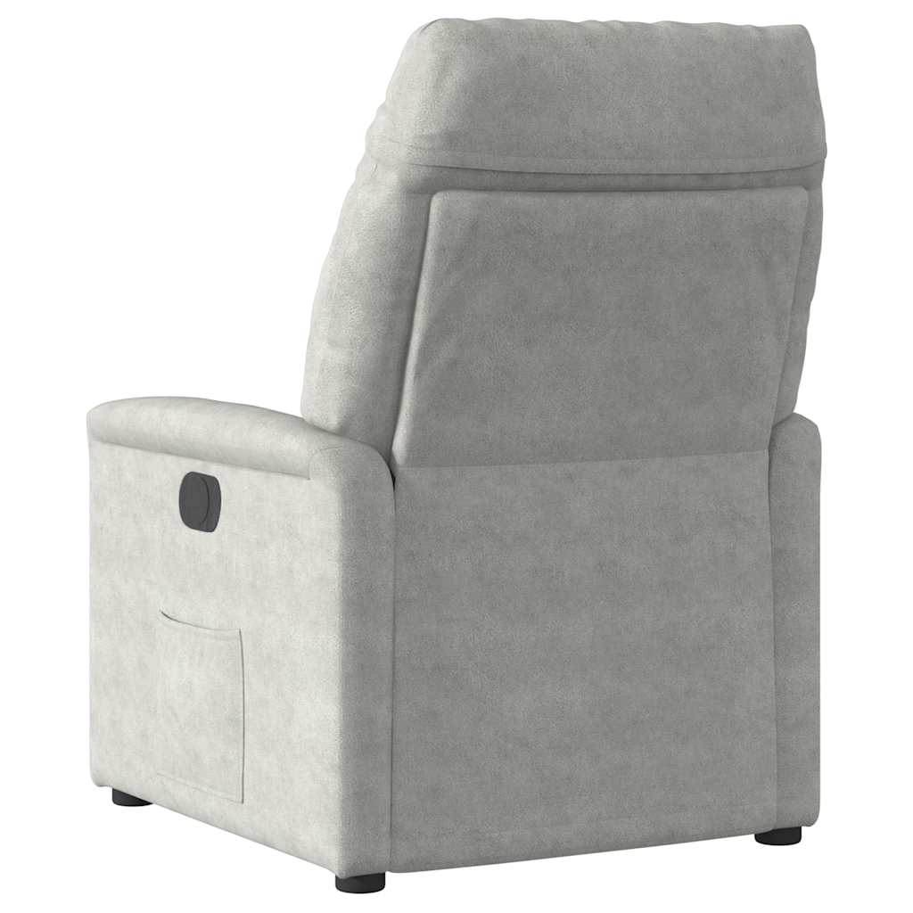 massagestol mikrofiberstof lysegrå