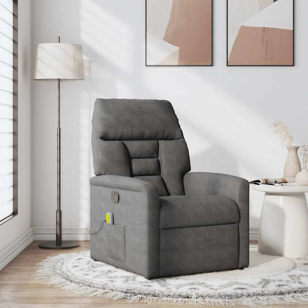 massagestol mikrofiberstof mørkegrå