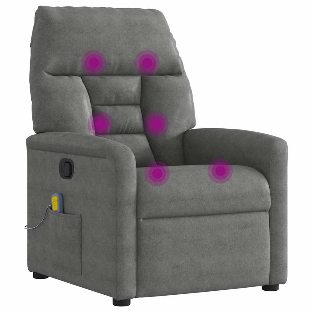 massagestol mikrofiberstof mørkegrå