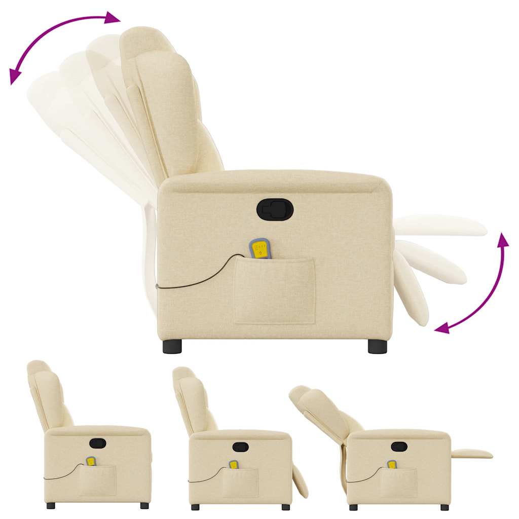 massagestol stof cremefarvet