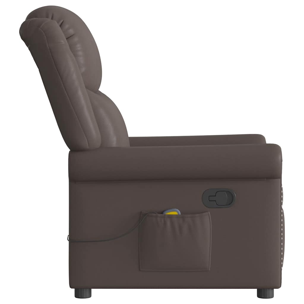 massagestol kunstlæder blank brun