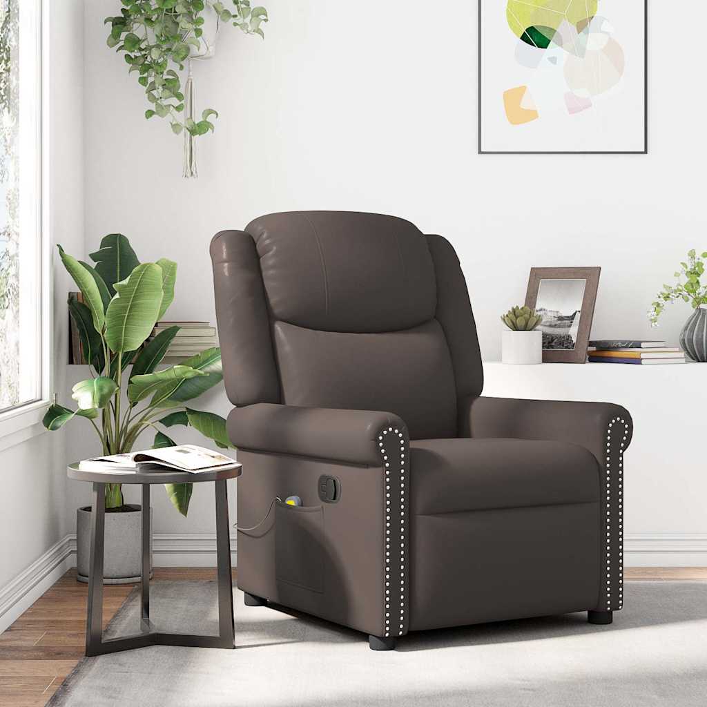 massagestol kunstlæder blank brun
