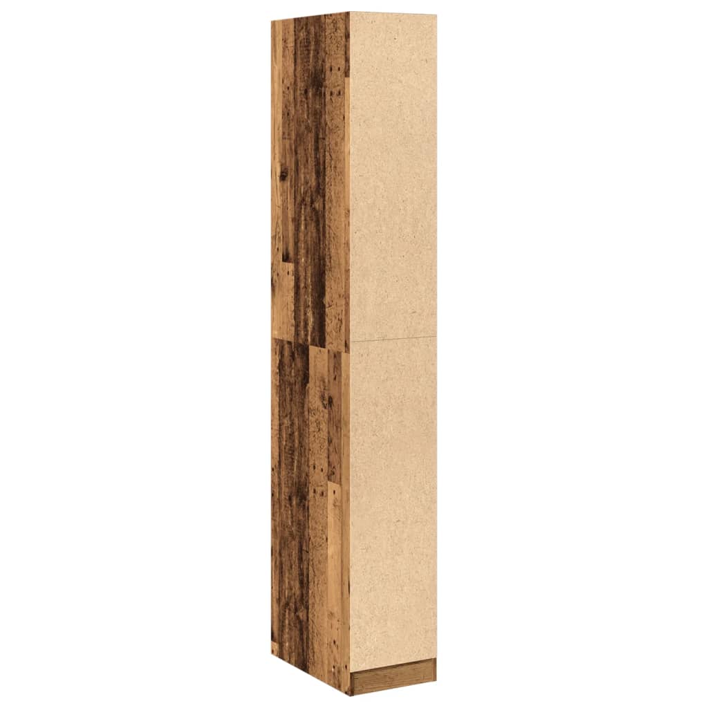 klædeskab 30x50x200 cm konstrueret træ gammelt træ-look