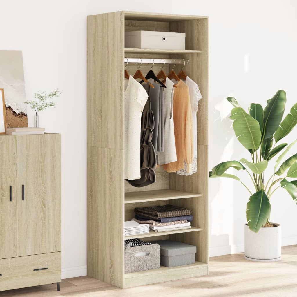 klædeskab 80x50x200 cm konstrueret træ sonoma-eg billede