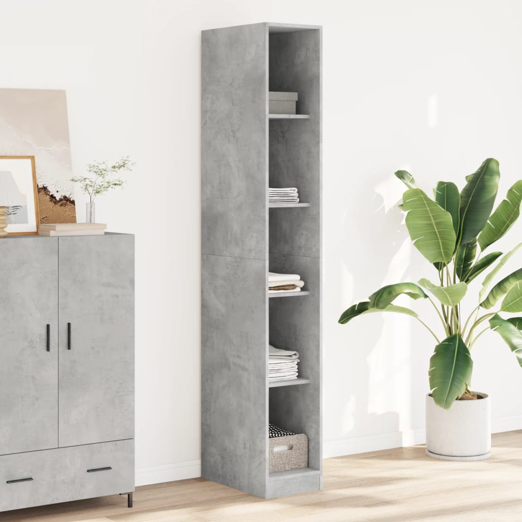 klædeskab 30x50x200 cm konstrueret træ betongrå billede