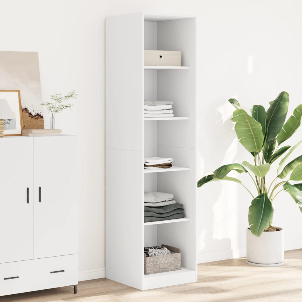 klædeskab 50x50x200 cm konstrueret træ hvid billede