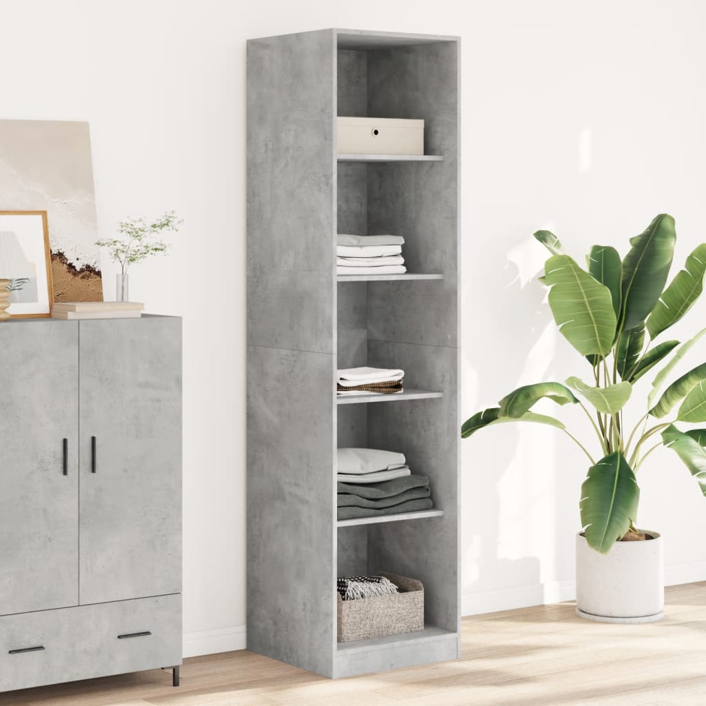 klædeskab 50x50x200 cm konstrueret træ betongrå billede