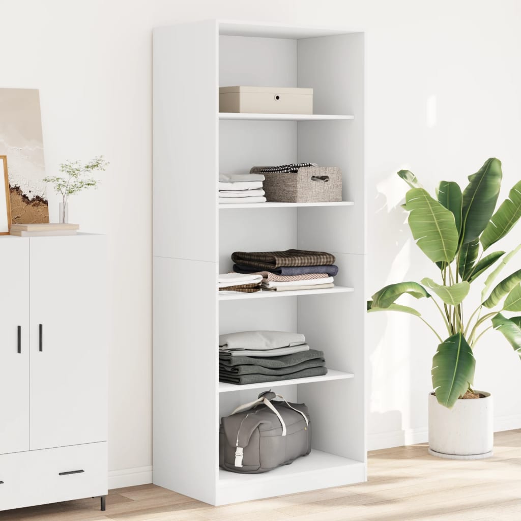 klædeskab 80x50x200 cm konstrueret træ hvid billede