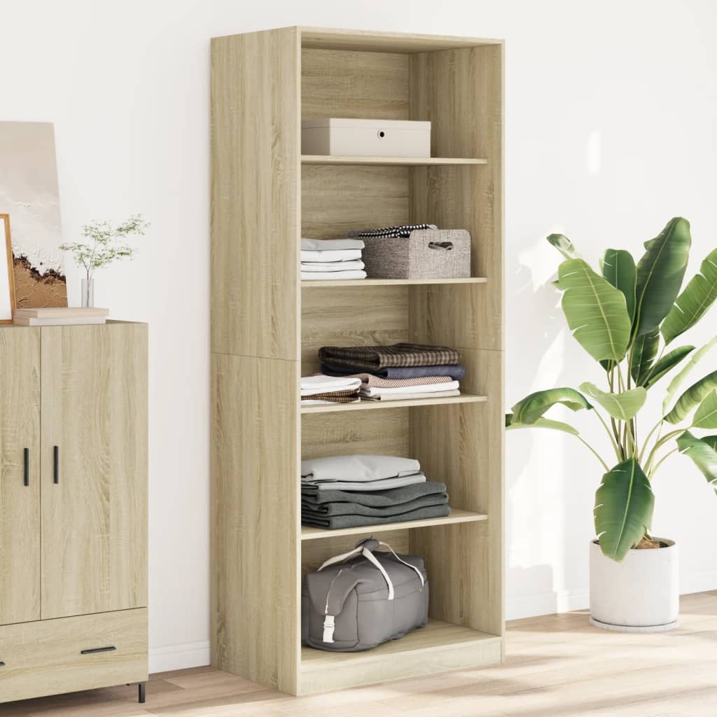 klædeskab 80x50x200 cm konstrueret træ sonoma-eg billede