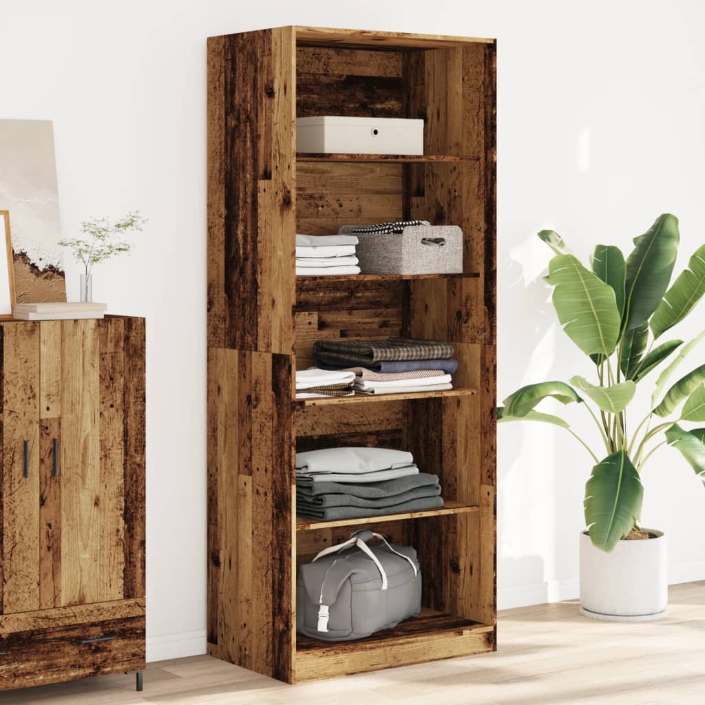 klædeskab 80x50x200 cm konstrueret træ gammelt træ-look billede