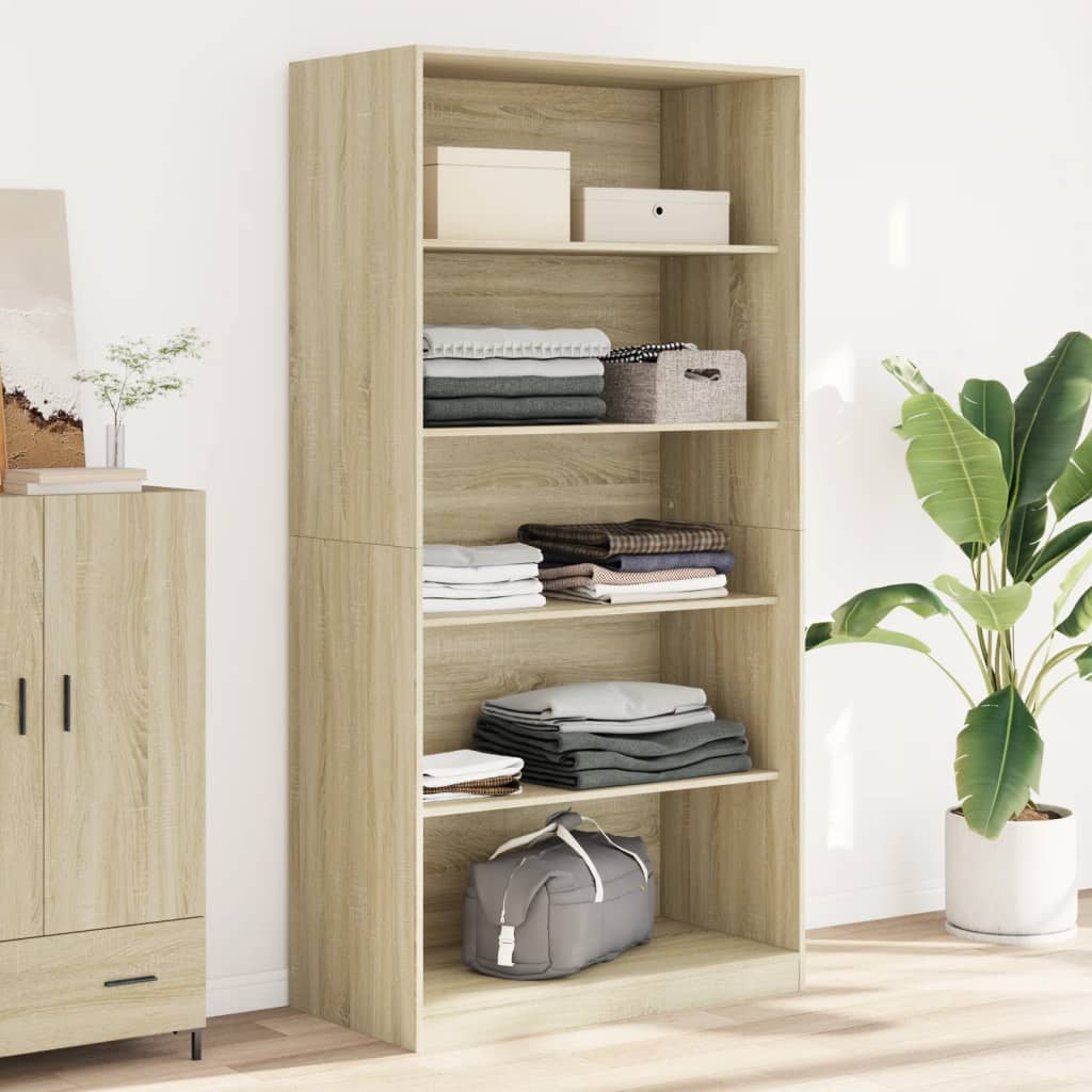 klædeskab 100x50x200 cm konstrueret træ sonoma-eg billede