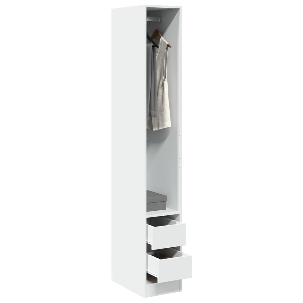klædeskab 30x50x200 cm konstrueret træ hvid billede