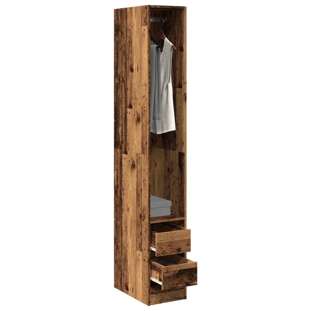 klædeskab 30x50x200 cm konstrueret træ gammelt træ-look billede