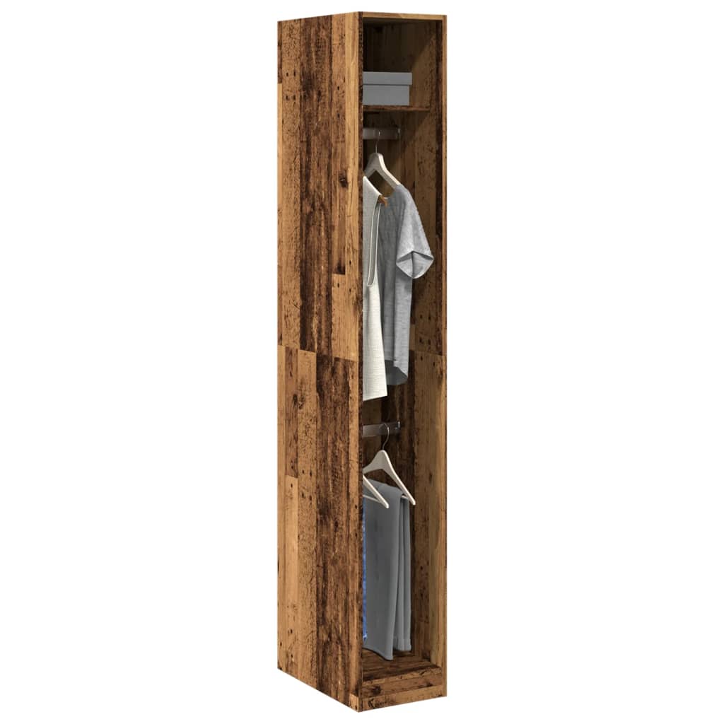 klædeskab 30x50x200 cm konstrueret træ gammelt træ-look billede