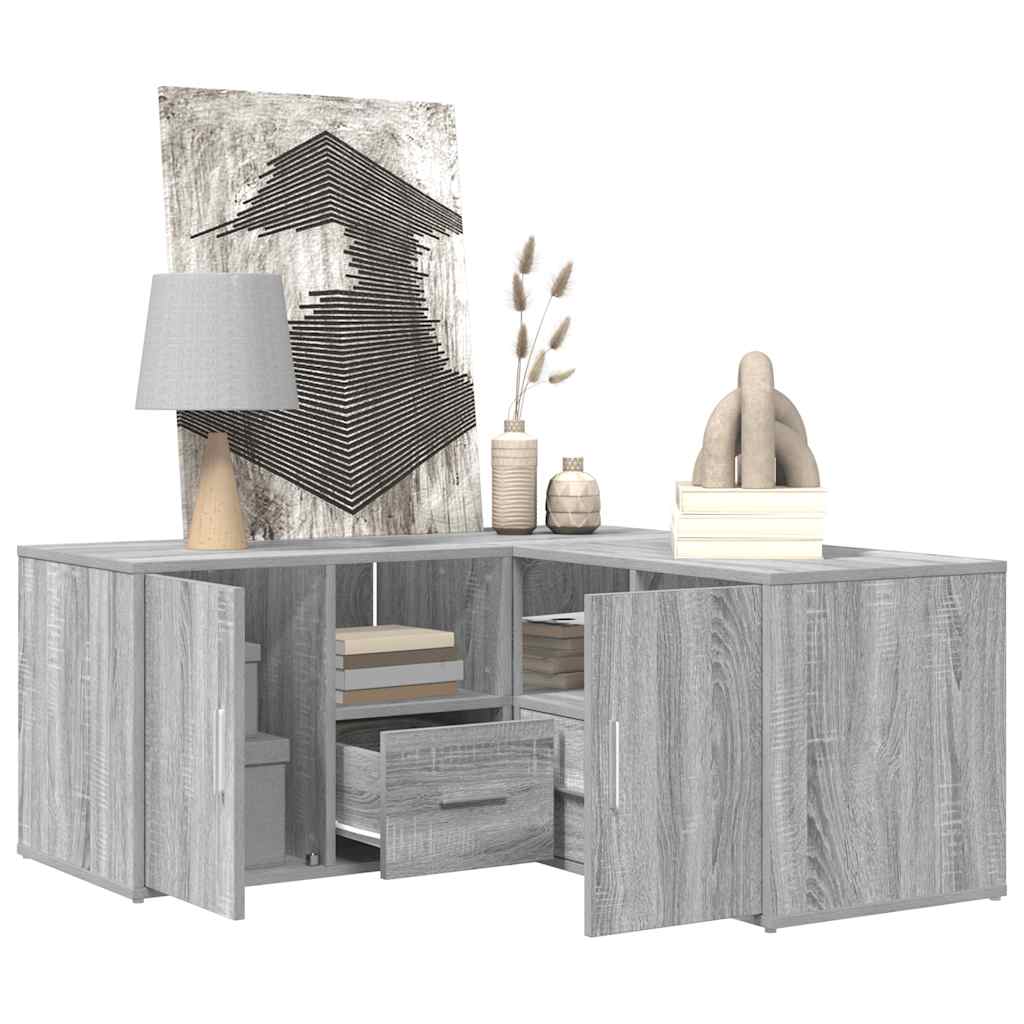 hjørneskab 160x40x45 konstrueret træ grå sonoma-eg