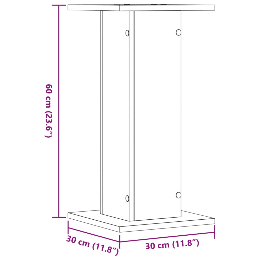 plantestativer 2 stk. 30x30x60 cm konstrueret træ sonoma-eg
