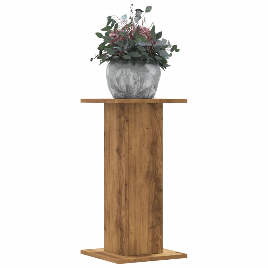 plantestativer 2 stk. 30x30x60 cm konstrueret træ egetræsfarve billede