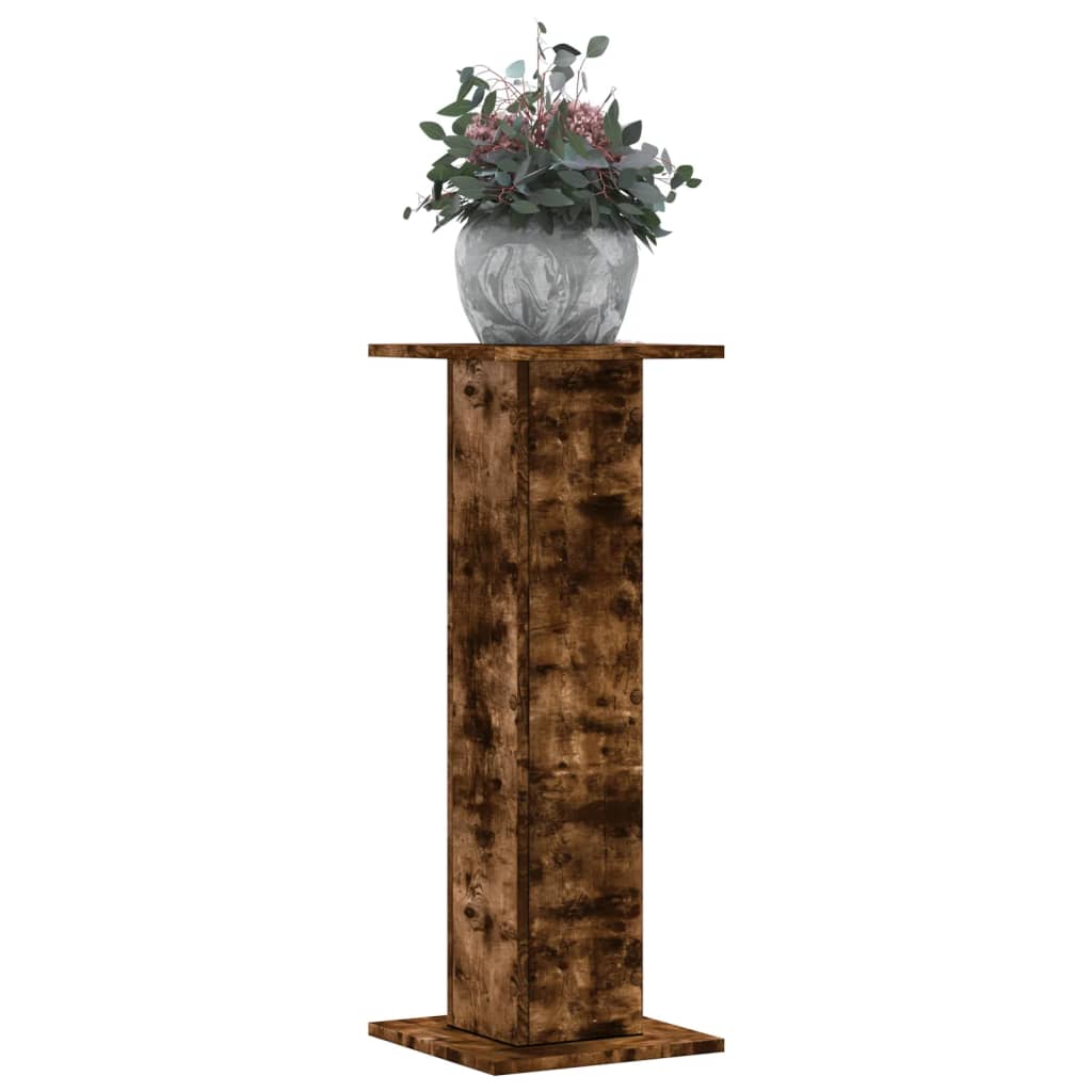 plantestativer 2 stk. 30x30x80 cm konstrueret træ røget eg billede