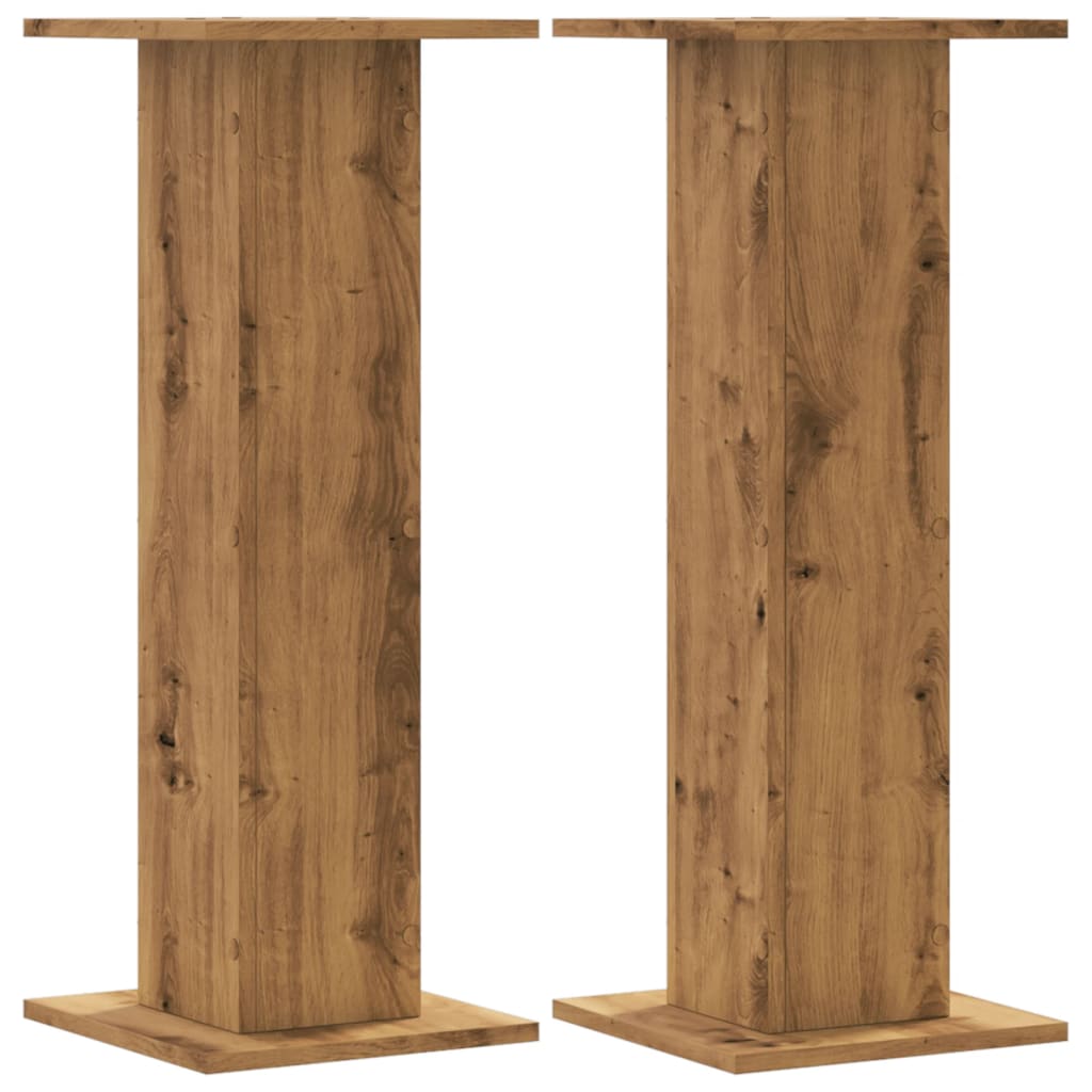 plantestativer 2 stk. 30x30x80 cm konstrueret træ egetræsfarve
