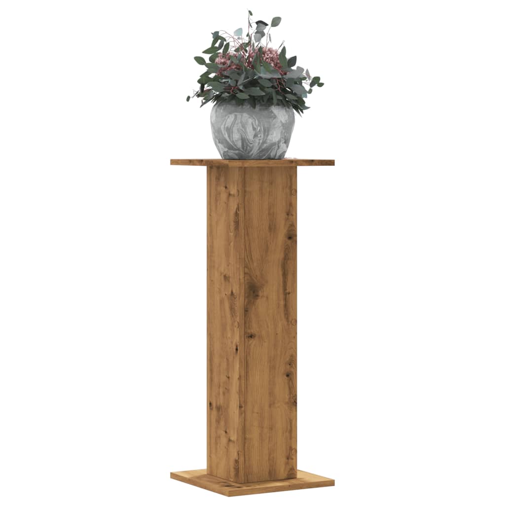 plantestativer 2 stk. 30x30x80 cm konstrueret træ egetræsfarve billede