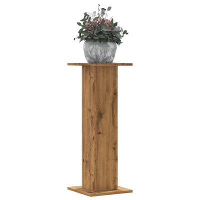plantestativer 2 stk. 30x30x80 cm konstrueret træ egetræsfarve