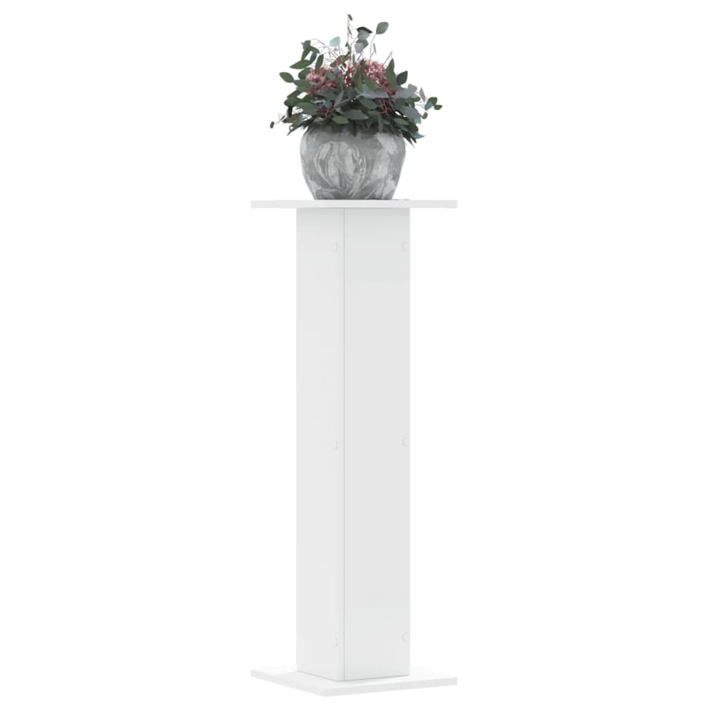 plantestativer 2 stk. 30x30x95 cm konstrueret træ hvid billede
