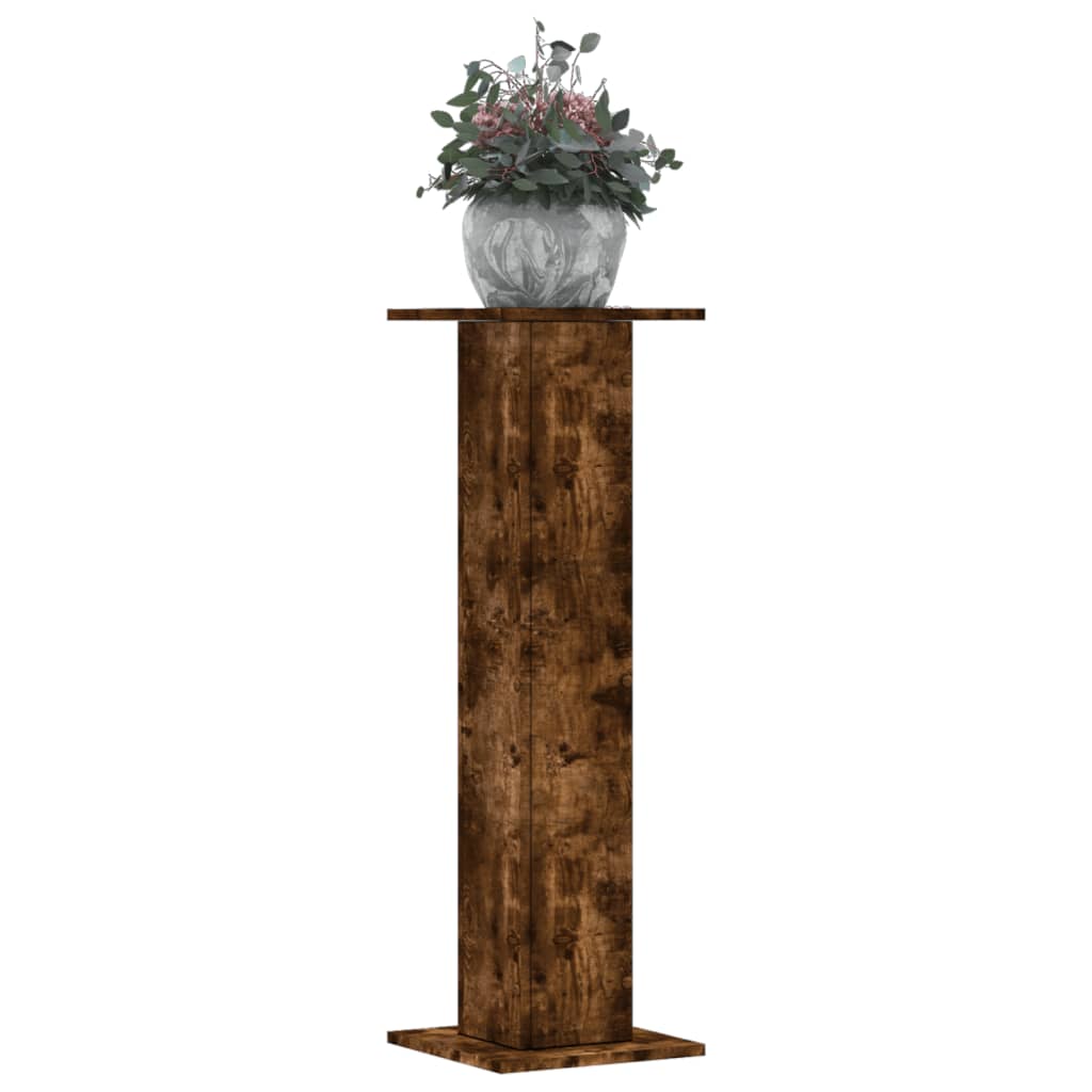plantestativer 2 stk. 30x30x95 cm konstrueret træ røget eg billede