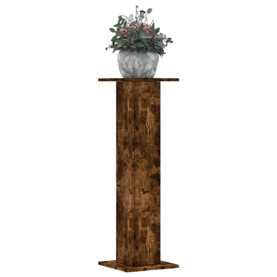 plantestativer 2 stk. 30x30x95 cm konstrueret træ røget eg