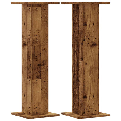 plantestativer 2 stk. 30x30x95 cm konstrueret træ antikt træ