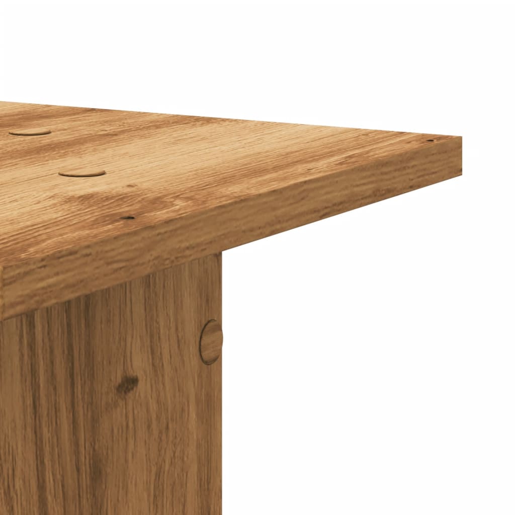 plantestativer 2 stk. 30x30x95 cm konstrueret træ egetræsfarve