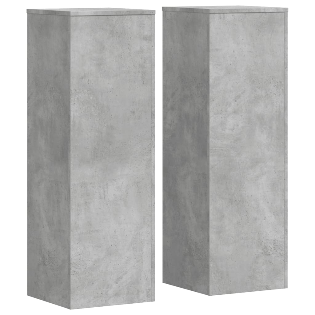 plantestativer 2 stk. 33x33x100 cm konstrueret træ betongrå