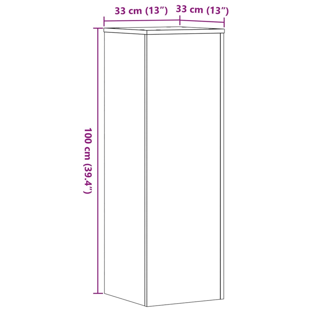 plantestativer 2 stk. 33x33x100 cm konstrueret træ betongrå