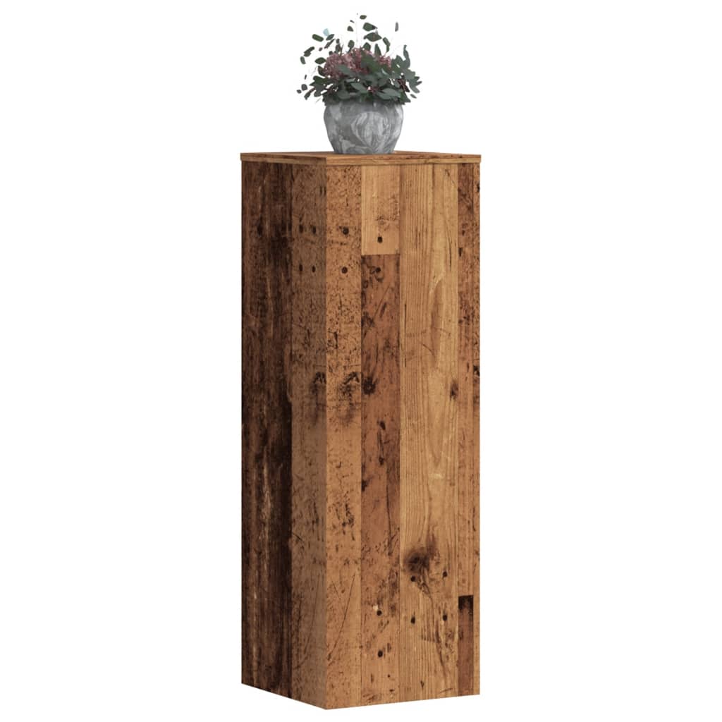 plantestativer 2 stk. 33x33x100 cm konstrueret træ antikt træ billede
