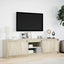 tv-bord med LED-lys 180x34x50 cm konstrueret træ sonoma-eg