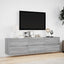 væghængt tv-bord med LED 180x31x45 cm grå sonoma-eg