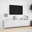 væghængt tv-bord med LED-lys 180x31x39,5 cm hvid