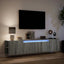 væghængt tv-bord med LED-lys 180x31x39,5 cm grå sonoma-eg