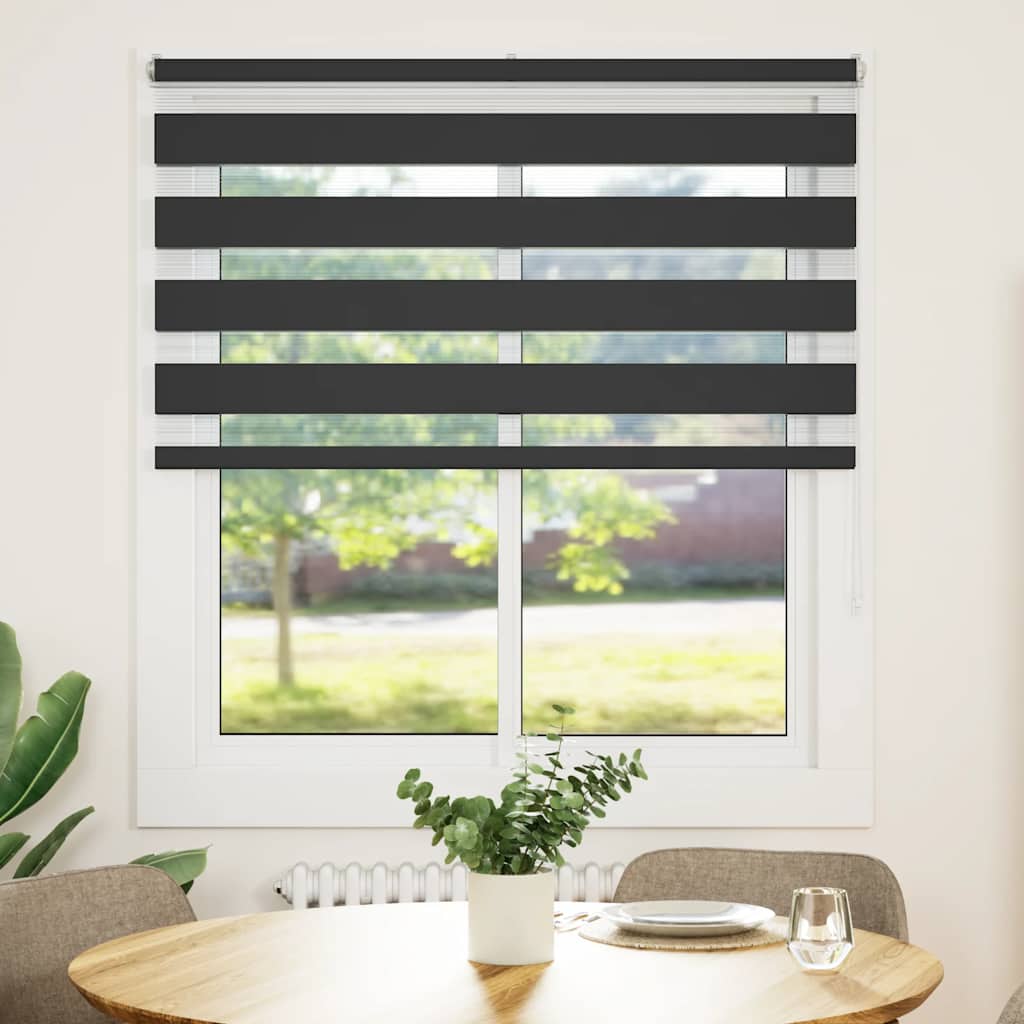 zebragardin sort 135x150 cm stofbredde 130,9 cm polyester