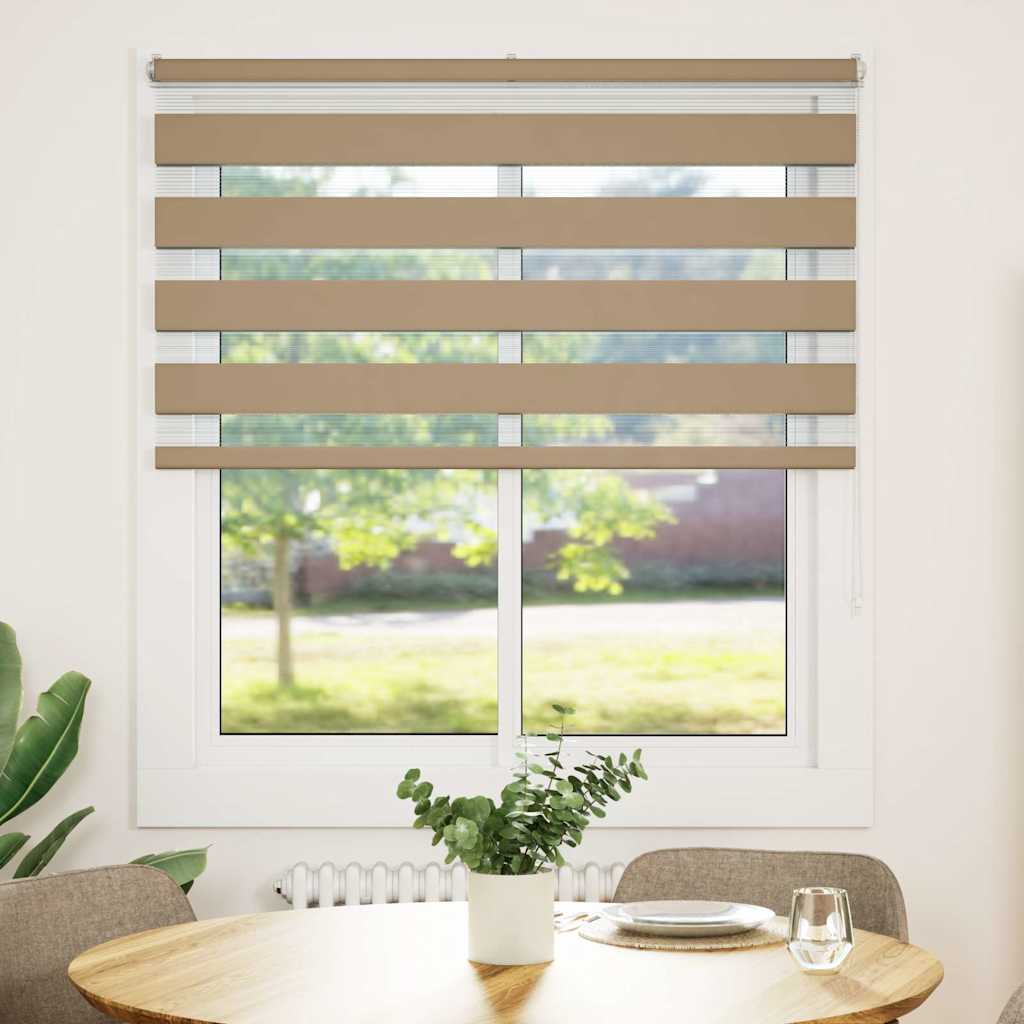 zebragardin sandbrun 135x150 cm stofbredde 130,9 cm polyester